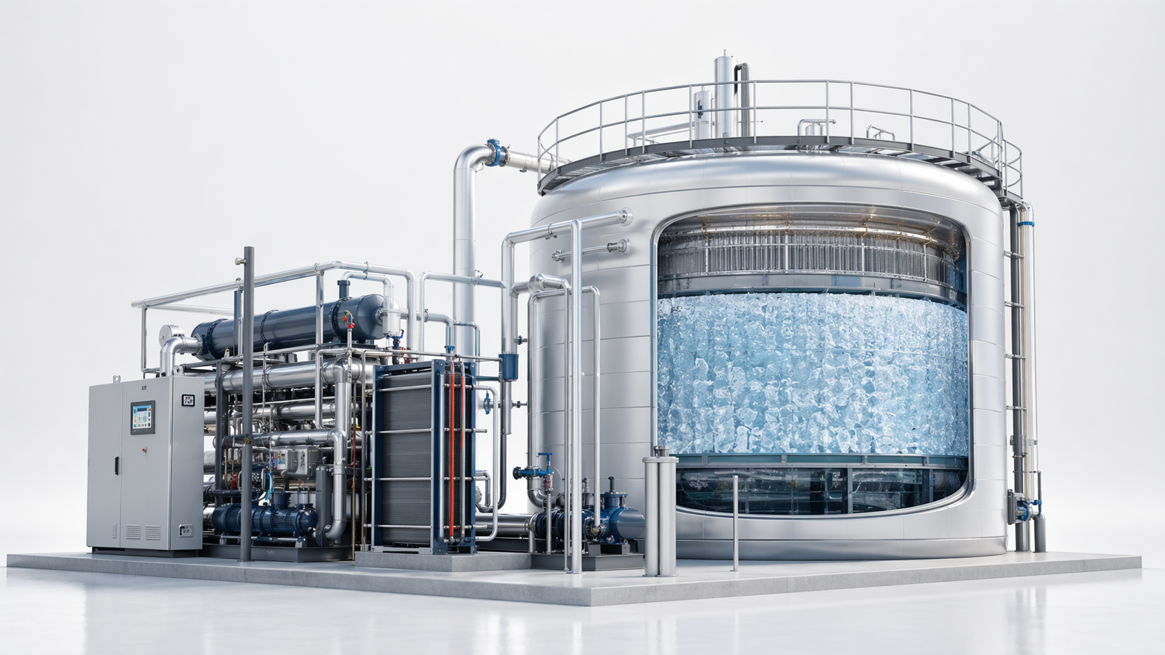 Detailed industrial tank and external piping arrangement